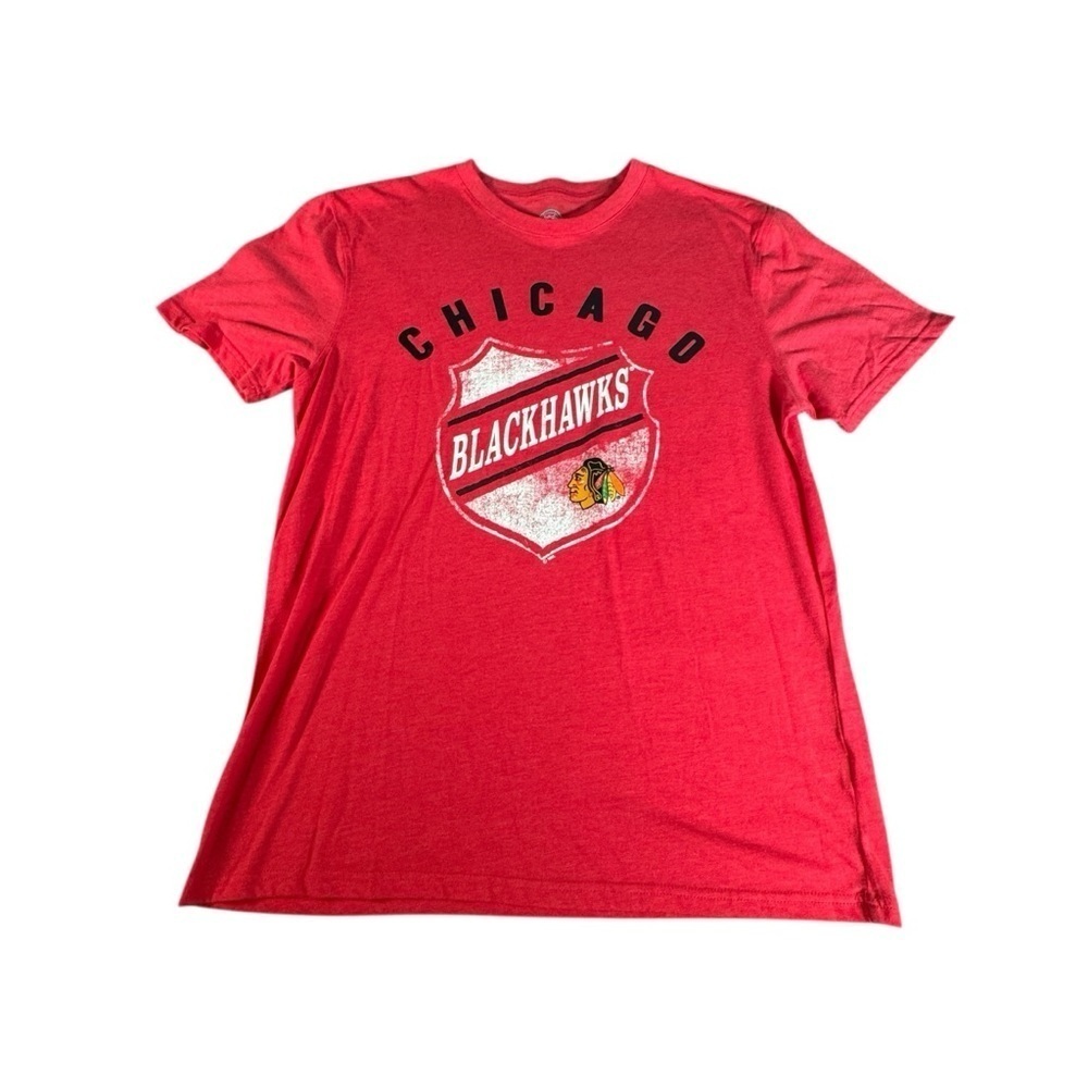 G-III Sports Chicago Blackhawks Shirt XL NHL Carl Banks Red Tri-Blend Tee NWT